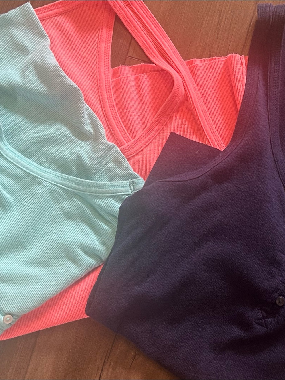 Aerie and Old Navy Ribbed Tank Top lot - Coral, Teal, Navy